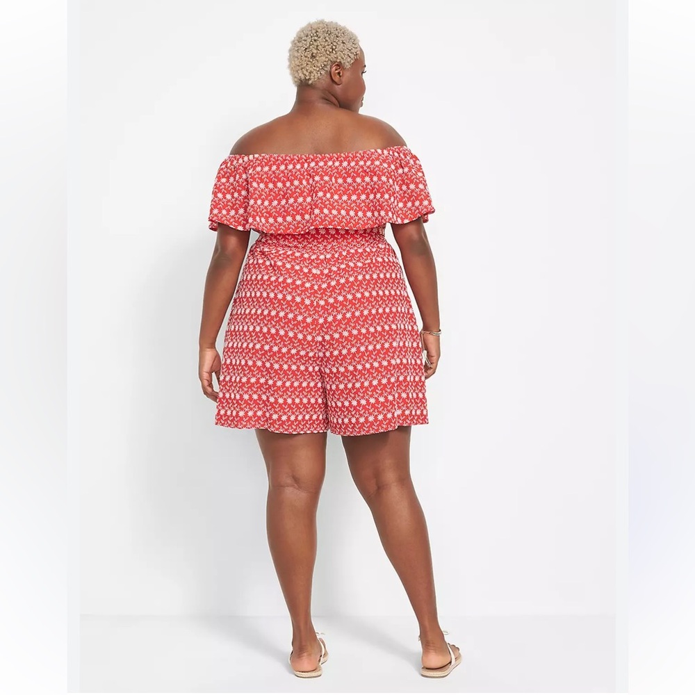 Off-The-Shoulder Embroidered Romper - Picture 3 of 6